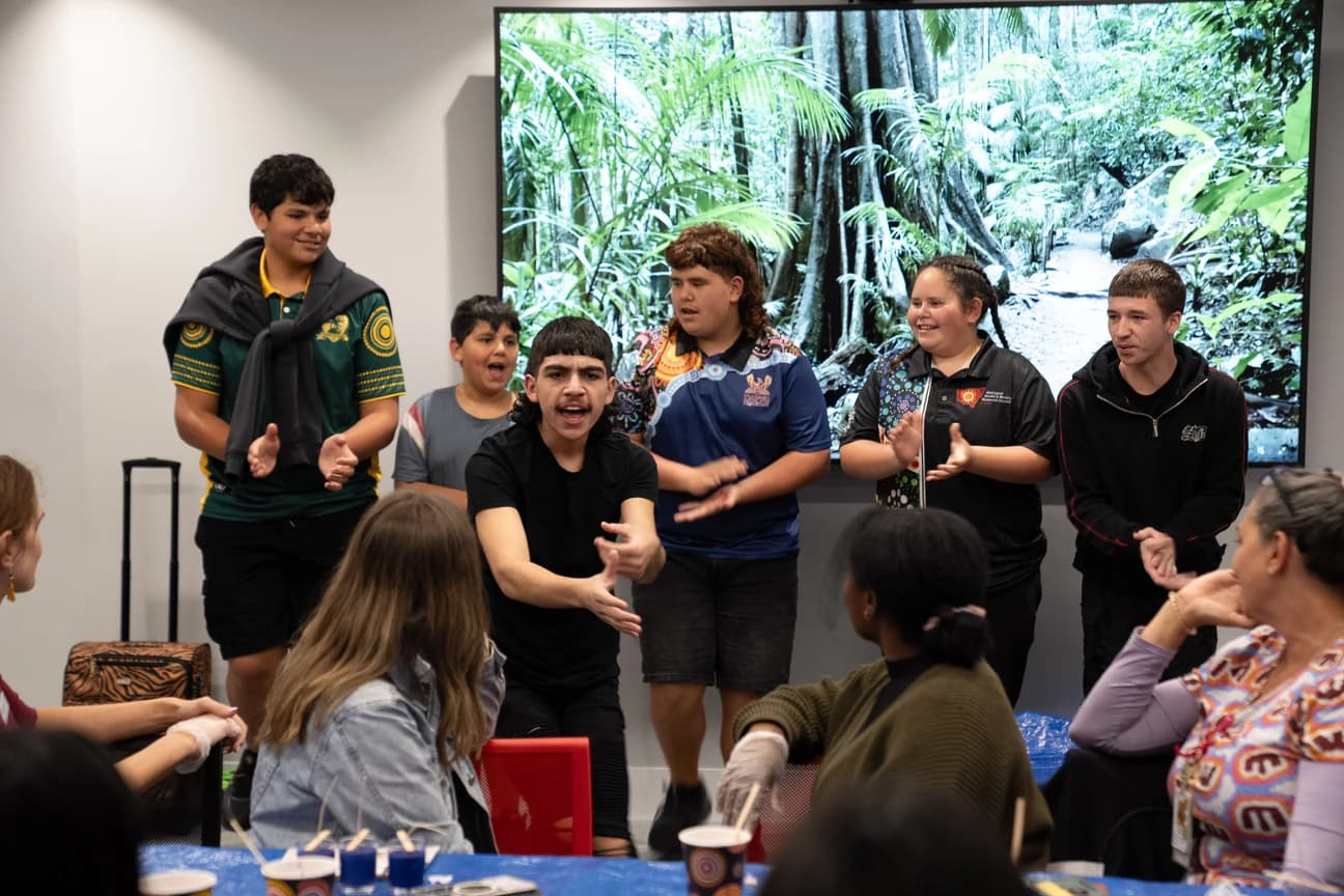 Young people leading an activity during a Giinagay community session